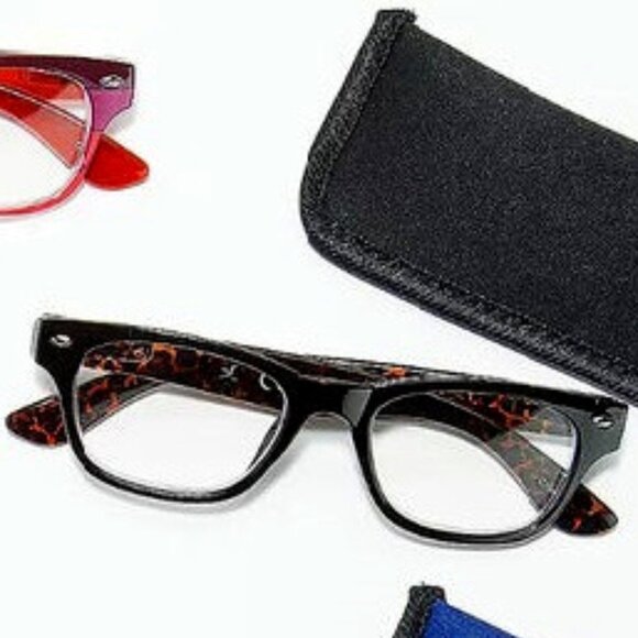 Hummingbird Accessories - HUMMINGBIRD BLACK/TORTOISE BLUE-LIGHT READING GLASSES: 0 WITH CASE**NEW!
